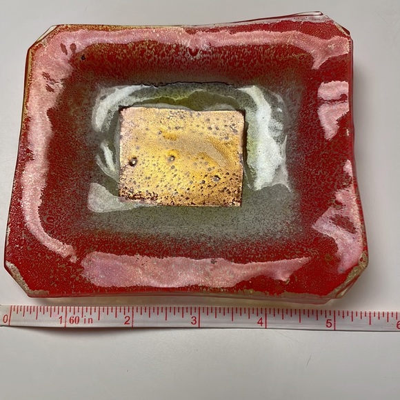 Vintage Italian Rectangle Glass Art Dish. - Picture 5 of 7